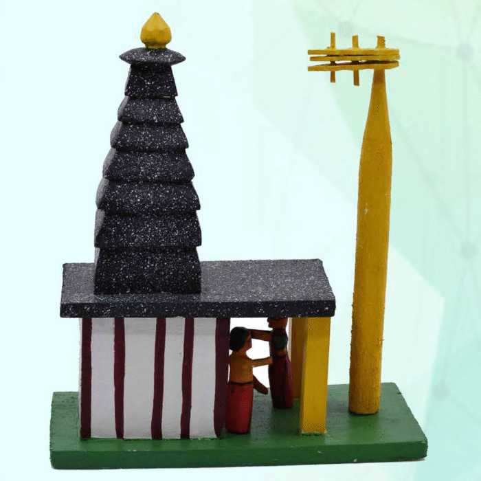 Kondapalli Bomma Temple Scene - Handcrafted Wooden Set