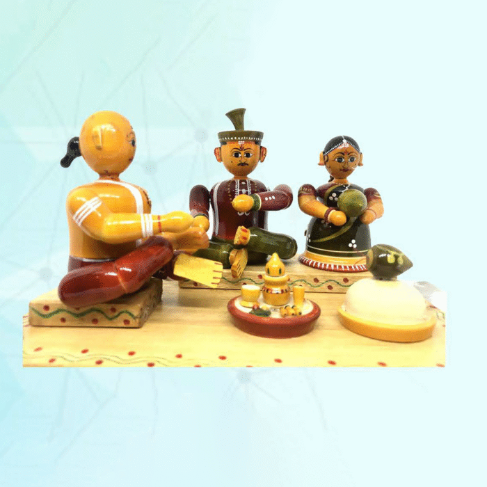 Kondapalli Traditional Wedding Scene - Handcrafted Wooden Set