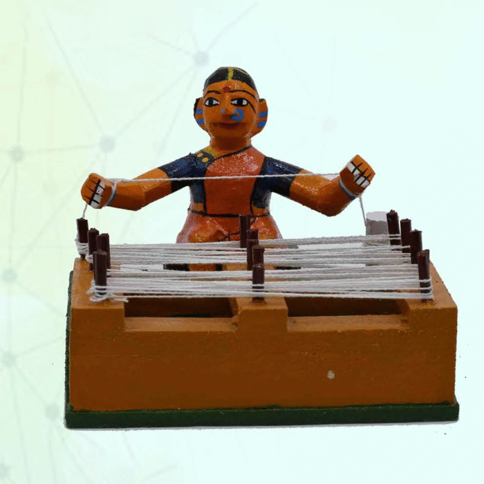 Kondapalli Handcrafted Weaver at Loom Wooden Bomma