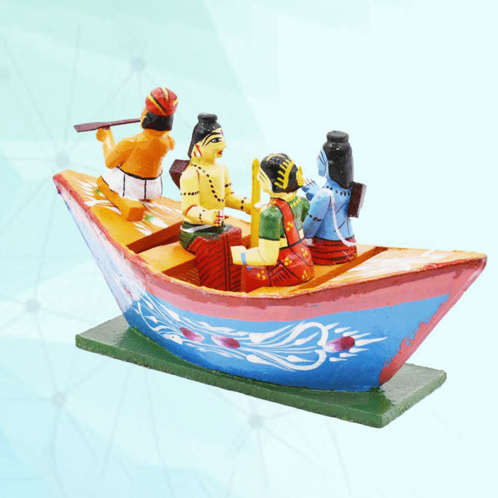 Kondapalli Rama, Sita & Lakshmana Boat Set – Handcrafted