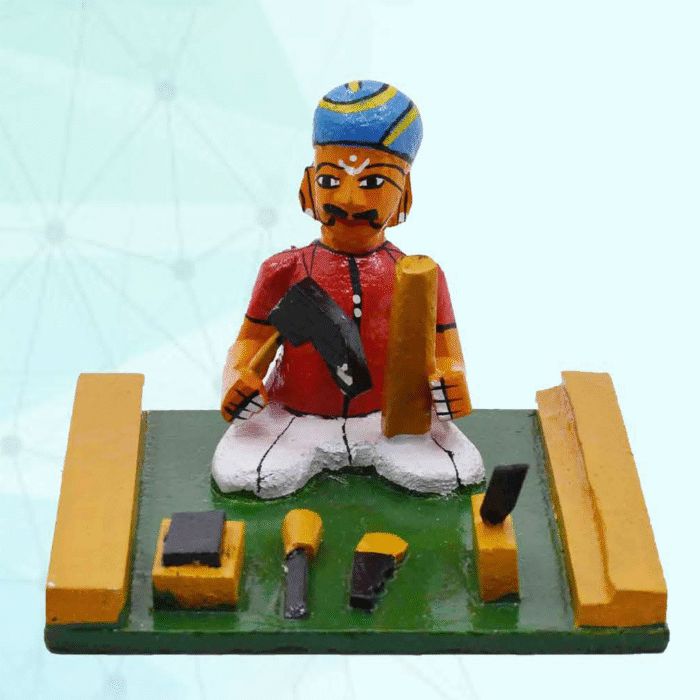 Kondapalli Handcrafted Carpenter at Work Wooden Bomma