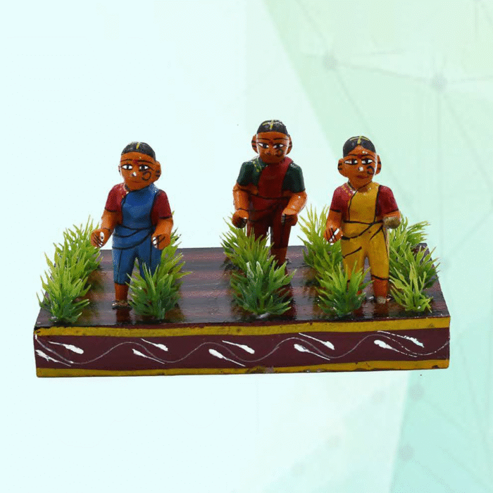 Kondapalli Women Farmers Figurine – Handcrafted Wooden